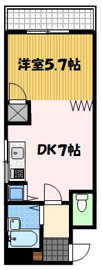 クオーレ鍛冶屋町(1DK/4階)の間取り写真