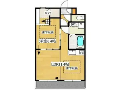 スカイガーデン(1LDK/1階)の間取り写真