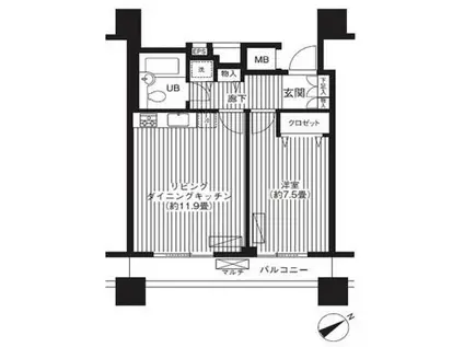 LOOP-M ループエム(1LDK/3階)の間取り写真