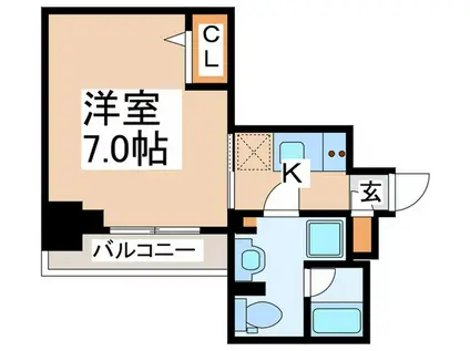 ラフィスタ金町(1K/7階)の間取り写真
