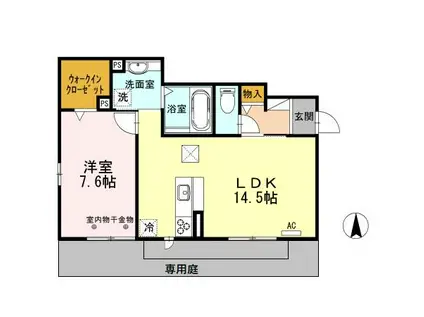 グレイスNAGAMORI.I(1LDK/1階)の間取り写真