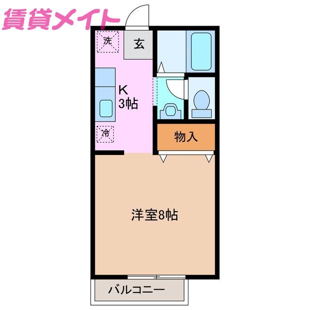 ハイツヴィラヴェルデ(1K/1階)の間取り写真