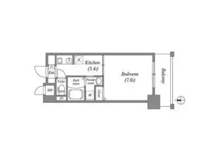 アーデン塚口(1K/2階)の間取り写真