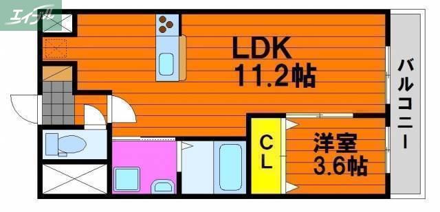 AXIS今(1LDK/3階)の間取り写真
