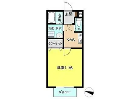 エクセル道徳(1K/2階)の間取り写真