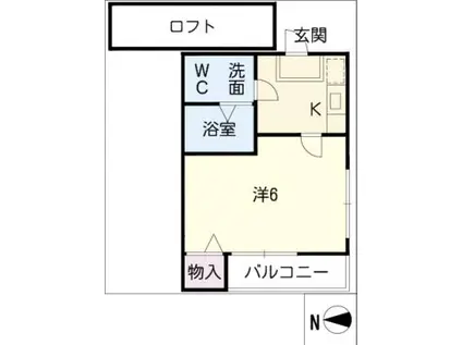GLAMOUR(1K/2階)の間取り写真