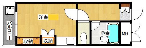 ハイソサエティ宝町(ワンルーム/4階)の間取り写真