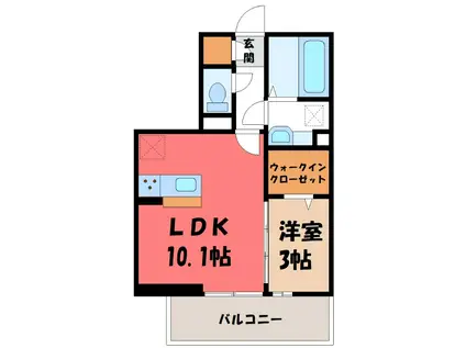 LA MAISON 本町(1LDK/3階)の間取り写真