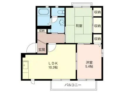 メゾンドデュオB棟(2LDK/2階)の間取り写真