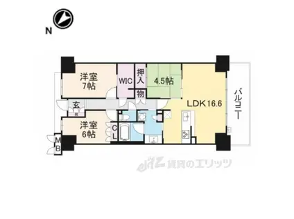 ジオ南草津(3LDK/3階)の間取り写真
