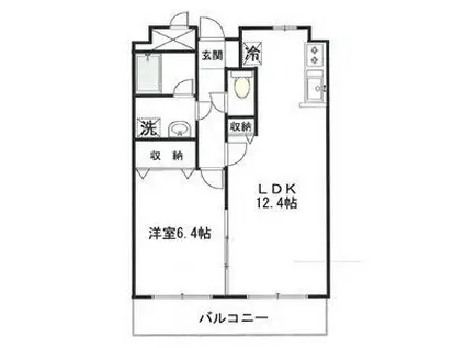 ピーノドゥーエ(1LDK/1階)の間取り写真