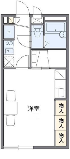 レオパレスOKURA(1K/1階)の間取り写真