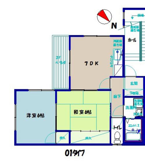 カーサ T(2DK/2階)の間取り写真