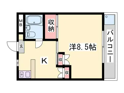 グランシード高田台(1K/1階)の間取り写真