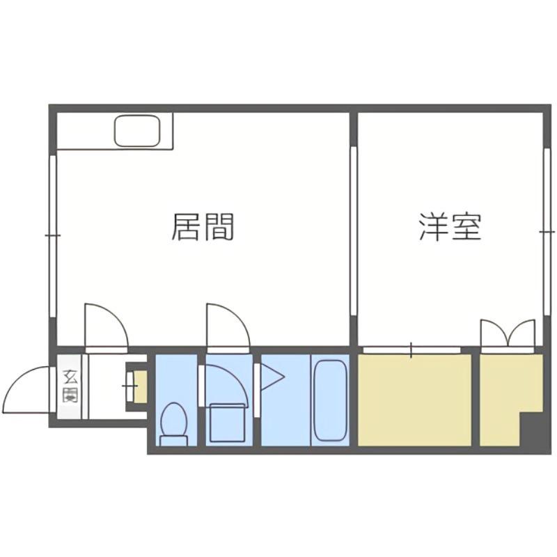 プレジデント白石(1LDK/3階)の間取り写真