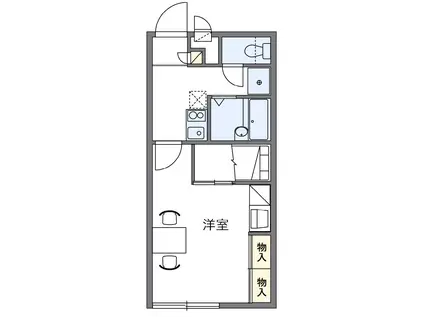 レオパレスエスペランサ(1K/1階)の間取り写真