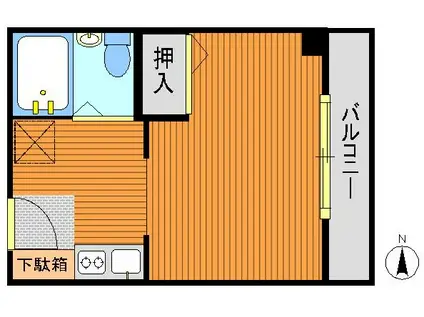 グリーンハイム・バンブー(ワンルーム/3階)の間取り写真