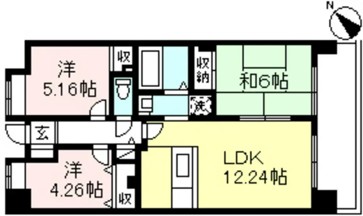 ガーデンヒルズ白鳥 5階階 間取り