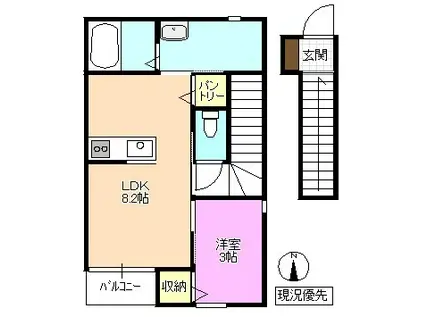 CRAFT ONE(1LDK/2階)の間取り写真