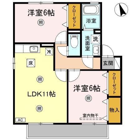 ハートランドウィルモア(2LDK/1階)の間取り写真