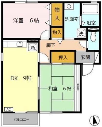  アネックスたけい(2DK/2階)の間取り写真