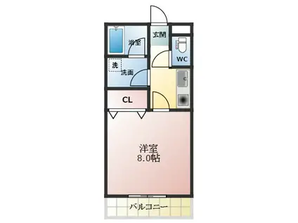 プレメゾンF(1K/1階)の間取り写真