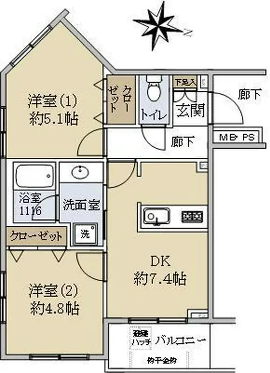 パロス駒沢 2階階 間取り