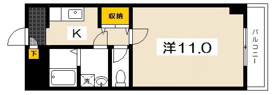 ビュティチェリエム(1K/3階)の間取り写真