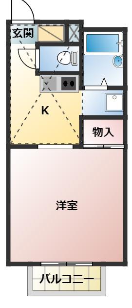 リトルシャンティ―(1K/1階)の間取り写真