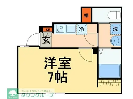 VINOSITY八千代(1K/1階)の間取り写真