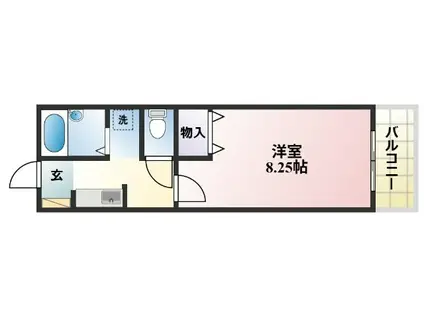 ハイツ品川(1K/2階)の間取り写真