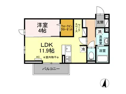 K&C成島(1LDK/3階)の間取り写真