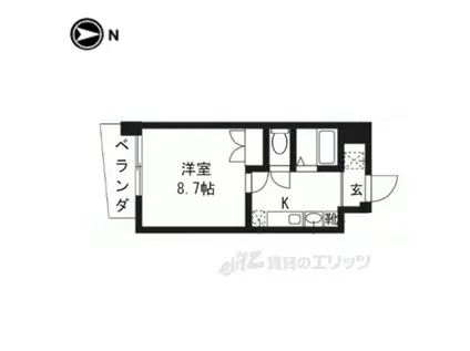 CASA VERDE 高辻(1K/6階)の間取り写真