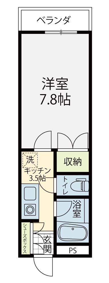 ロイヤルヒルズ(1K/3階)の間取り写真