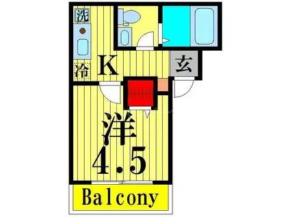 グランリヴェール(1K/1階)の間取り写真