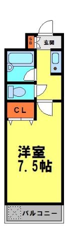SEIKA(1K/4階)の間取り写真