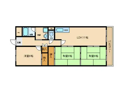 セントポーリア奥田(3LDK/5階)の間取り写真