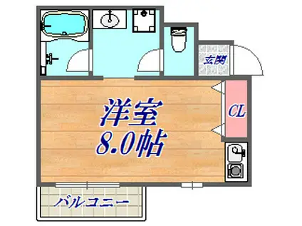 アロッジオ上筒井(ワンルーム/2階)の間取り写真