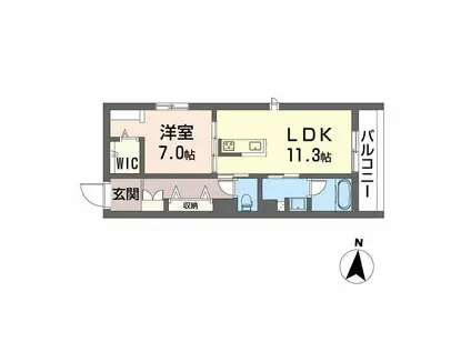 DEUXリジエール(1LDK/3階)の間取り写真