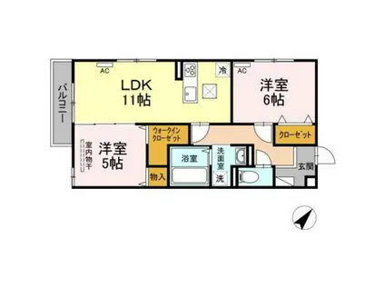 リオッサ(2LDK/1階)の間取り写真