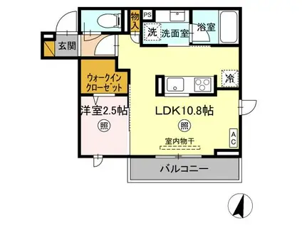 プラデーラ(1LDK/3階)の間取り写真