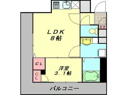ニューヒルズストーリー(1LDK/2階)の間取り写真