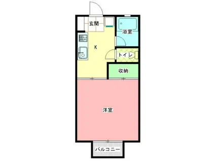 あけぼのコーポA棟(1K/1階)の間取り写真