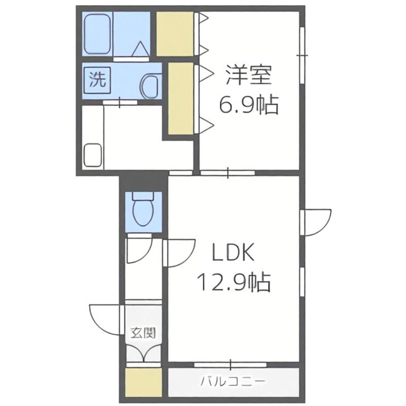 アヴァンツァーレ(1LDK/4階)の間取り写真