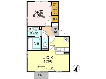 セジュール・マイS(1LDK/1階)の間取り写真