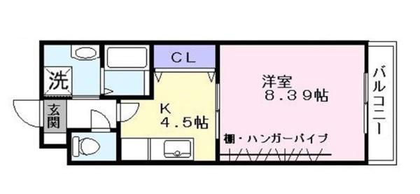 VILLA FIORE(1DK/2階)の間取り写真