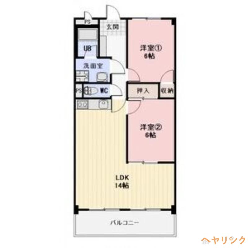 LA RIVIERE(2LDK/3階)の間取り写真