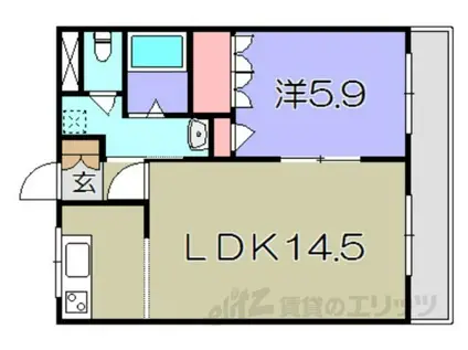 GREENVILLAGE(1LDK/2階)の間取り写真