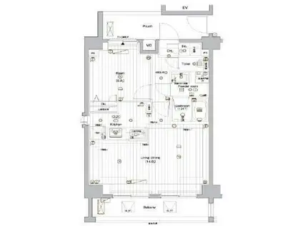 プレミアムキューブ上野毛♯MO(1LDK/5階)の間取り写真