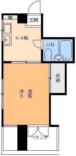メゾン平井(1K/4階)の間取り写真
